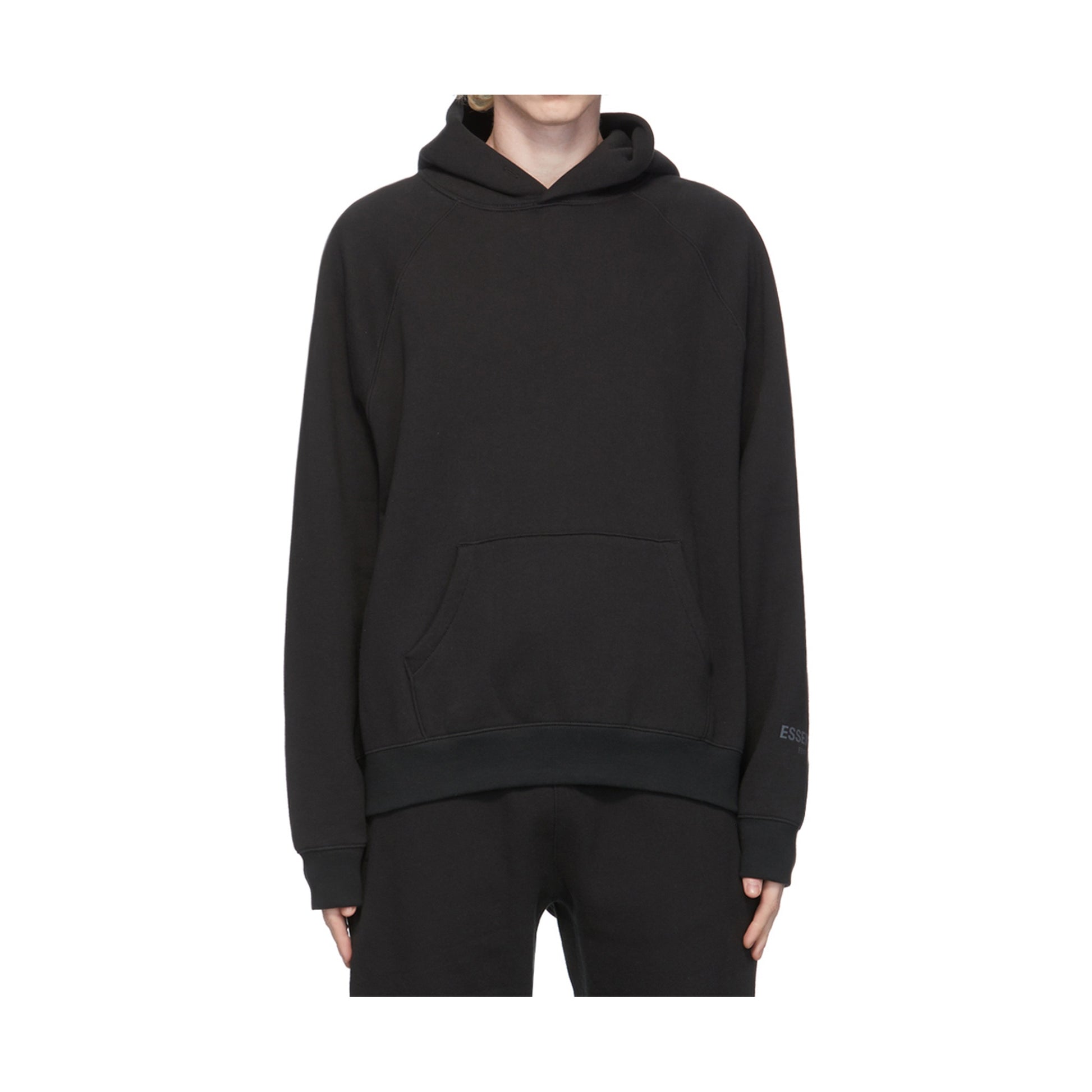 Fear of God Essentials Hoodie Black Fleece Pullover Hoodie, Clothing- re:store-melbourne-Fear of God Essentials