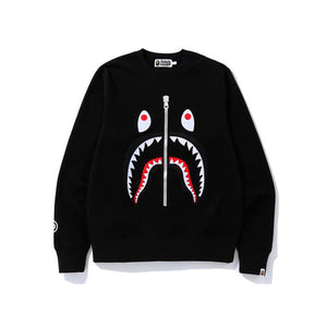BAPE Felt Shark Crewneck Black, Clothing- re:store-melbourne-Bape