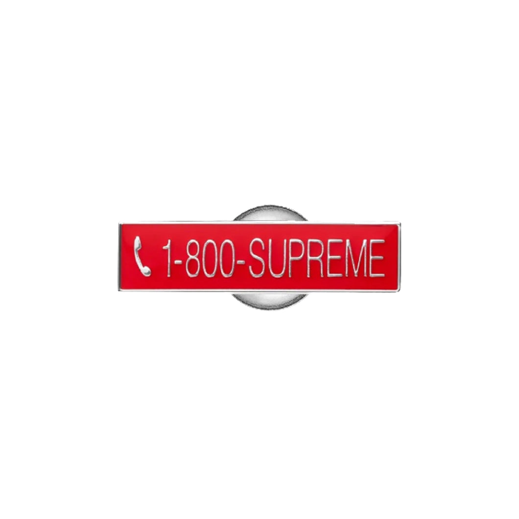 1-800- SUPREME Pin-Red, Accessories- dollarflexclub
