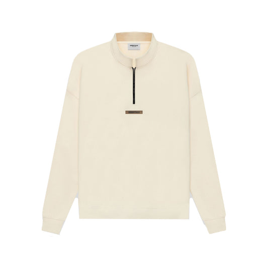 Fear of God Essentials Half Zip Sweater Cream/Buttercream SS21, Clothing- re:store-melbourne-Fear of God Essentials