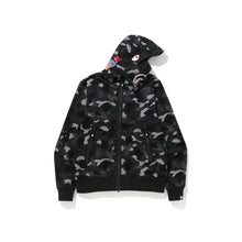 Load image into Gallery viewer, BAPE Gradation Camo Shark Mask Wide Zip Hoodie Black, Clothing- re:store-melbourne-Bape

