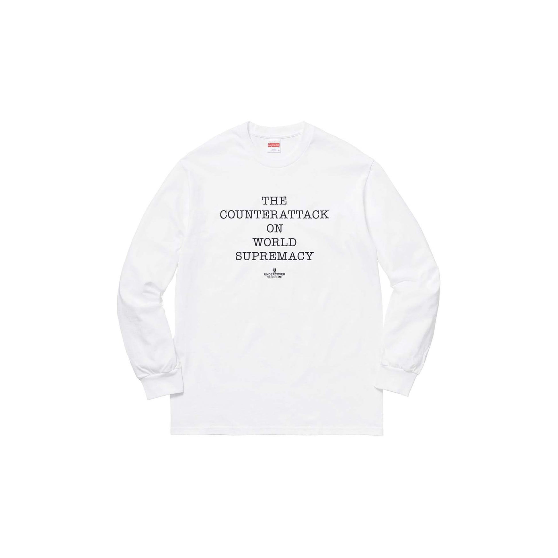 Undercover x Public Enemy Fear of a Black Planet LS Shirt-White, Clothing- dollarflexclub