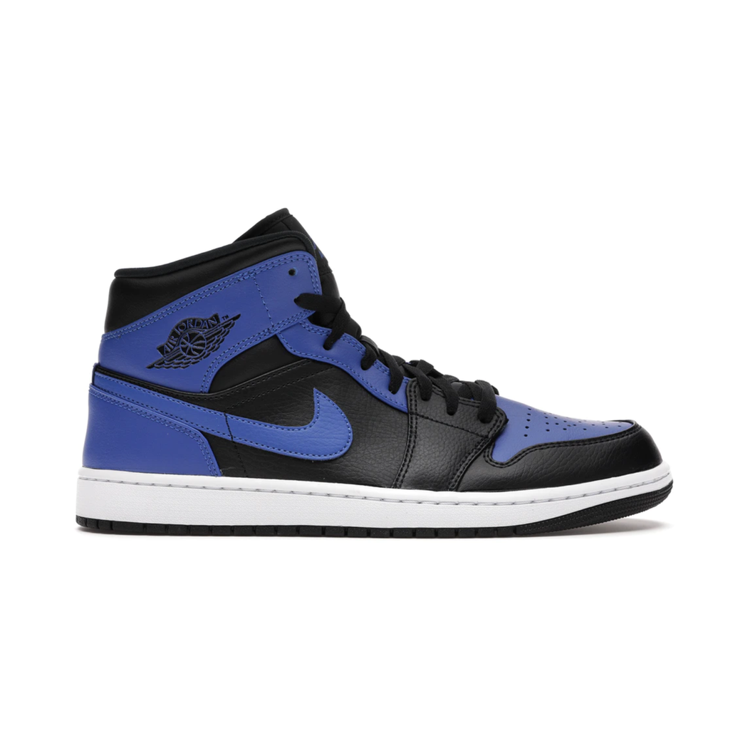 Jordan 1 Mid Black Royal Tumbled Leather, Shoe- re:store-melbourne-Nike Jordan
