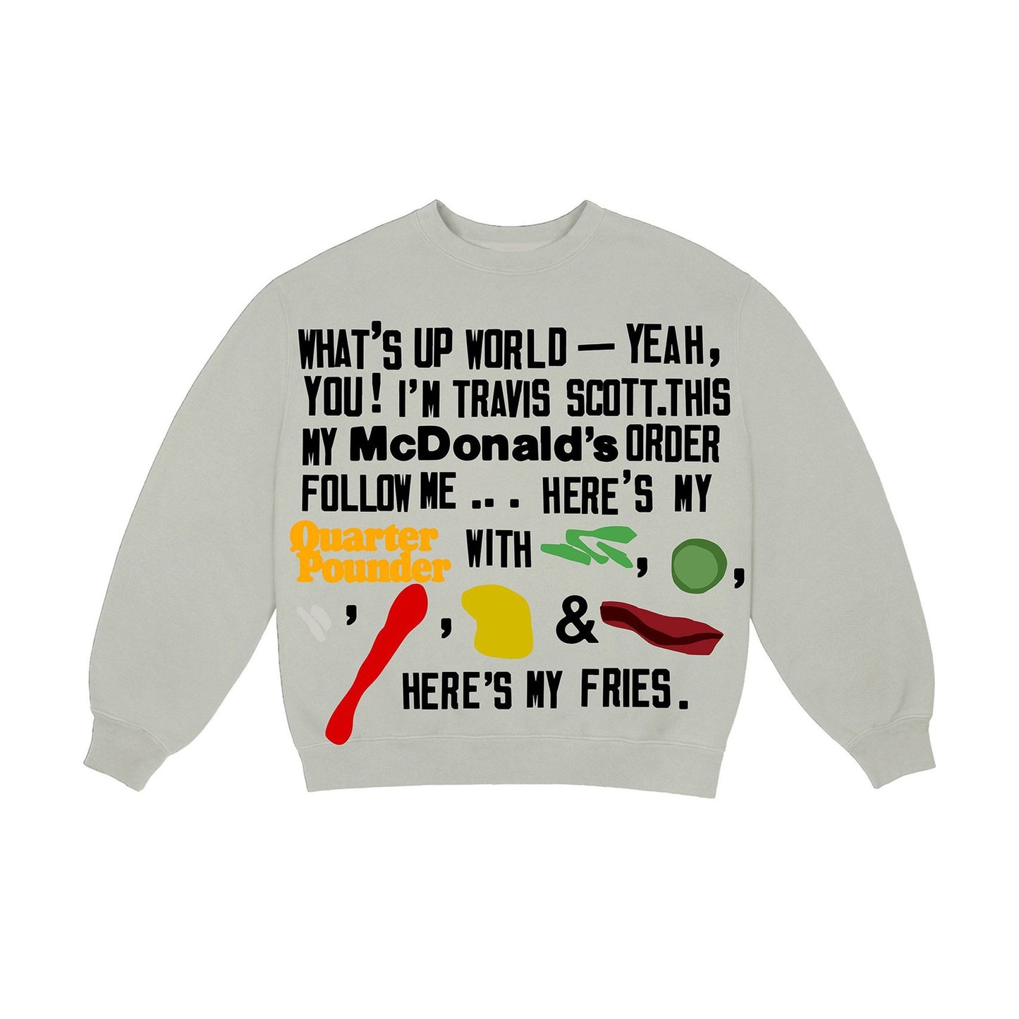 Travis Scott x CPFM 4 CJ Script Crewneck Sweatshirt Grey, Clothing- re:store-melbourne-Travis Scott x CPFM