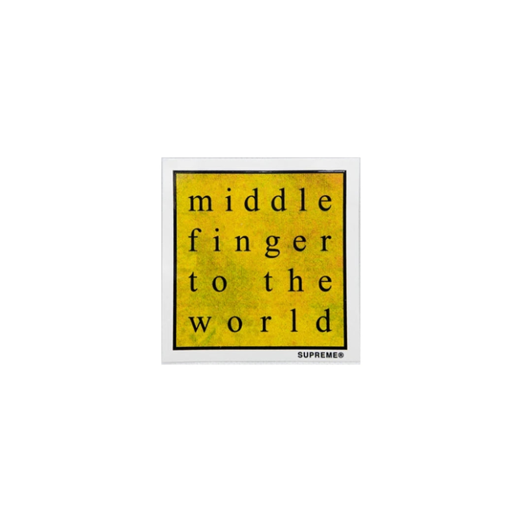 Middle finger to the world Sticker, Sticker- dollarflexclub