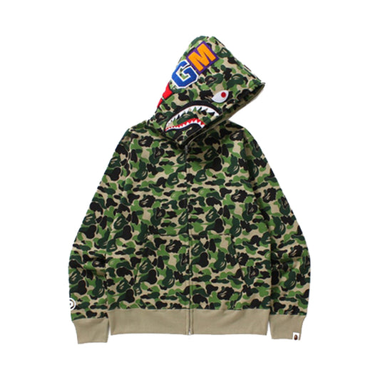 BAPE ABC Shark Full Zip Hoodie Green, Clothing- dollarflexclub