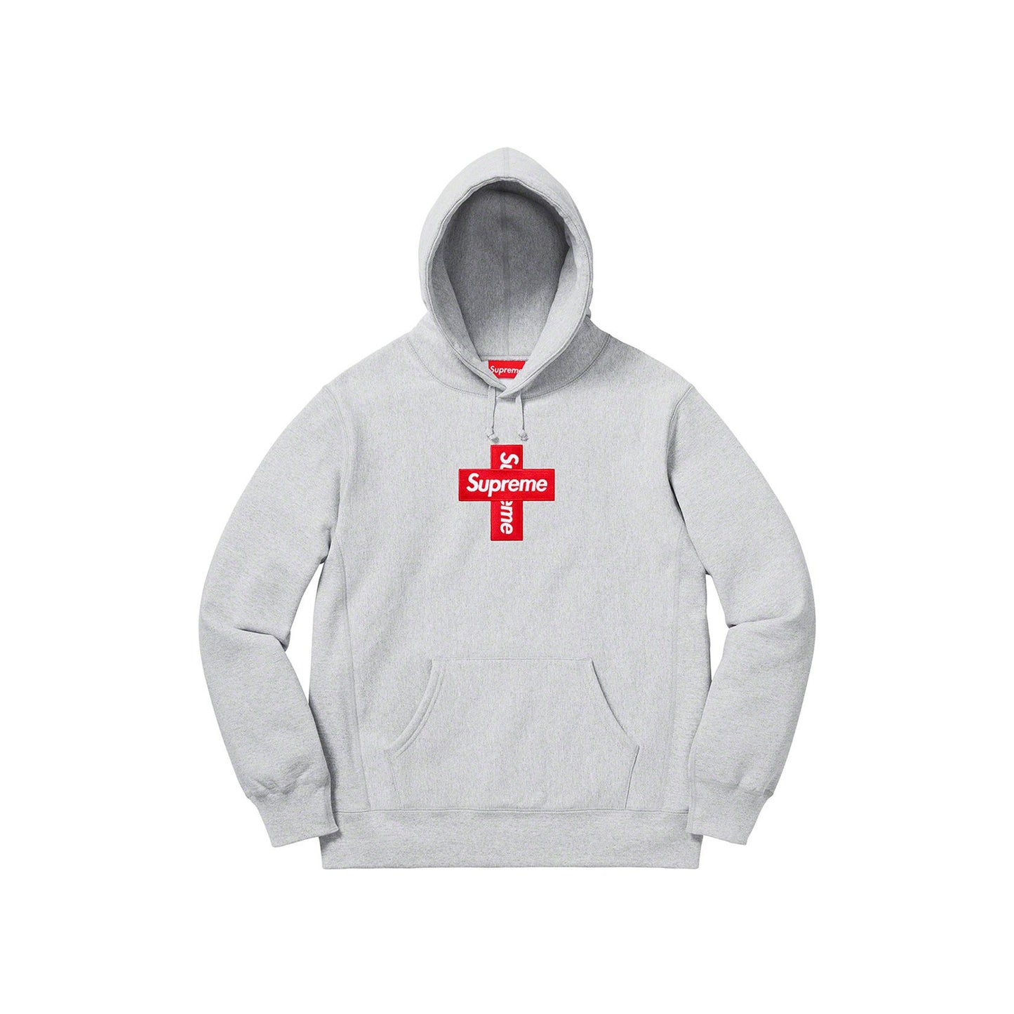 Supreme Cross Box Logo Hooded Sweatshirt Heather Grey, Clothing- re:store-melbourne-Supreme