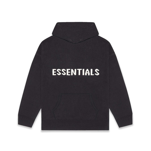 Fear of God Essentials Knit Hoodie Black, Clothing- re:store-melbourne-Fear of God Essentials