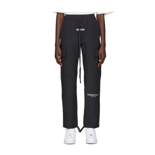 Fear of God Essentials Drawstring Cargo Pants -Black, Clothing- dollarflexclub