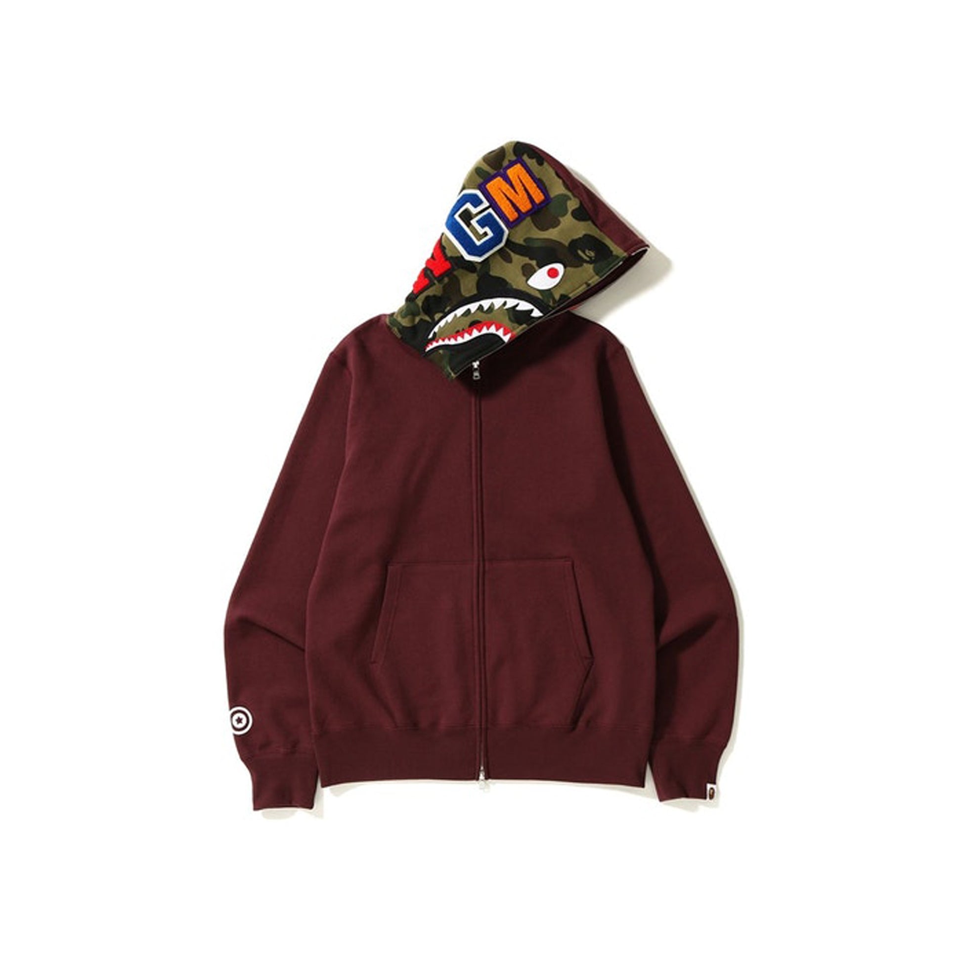 BAPE Shark Full Zip Hoodie Burgundy, Clothing- re:store-melbourne-Bape