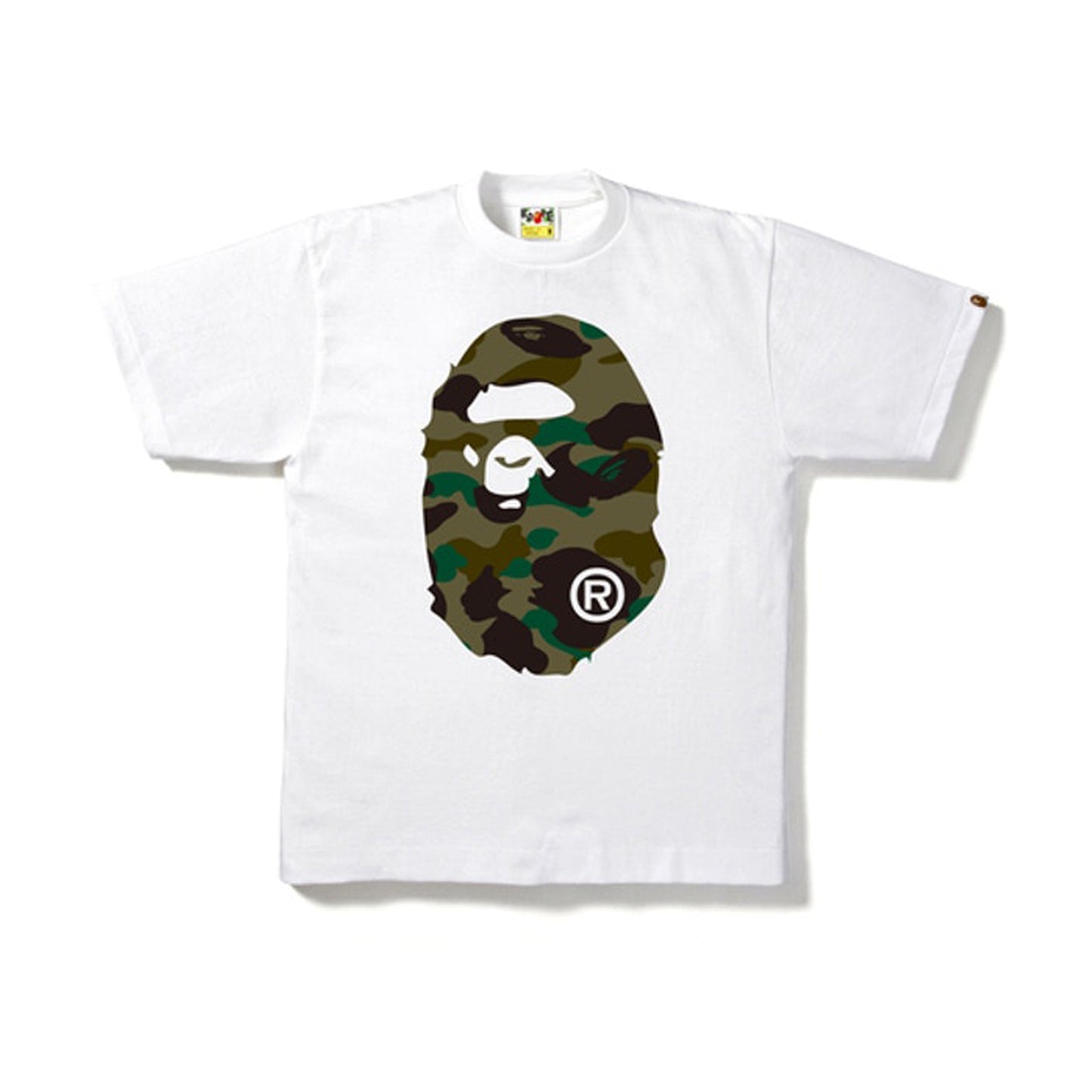 BAPE 1st Camo Big Ape Head Tee White/Green, Clothing- re:store-melbourne-Bape