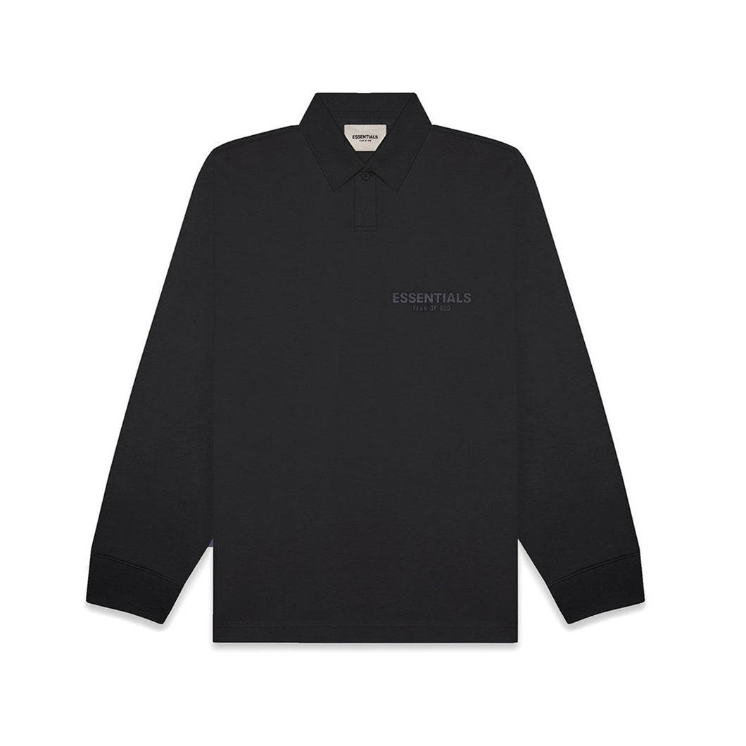 Fear of God Essentials Long Sleeve Boxy Polo Dark Slate/Stretch Limo/Black, Clothing- re:store-melbourne-Fear of God Essentials