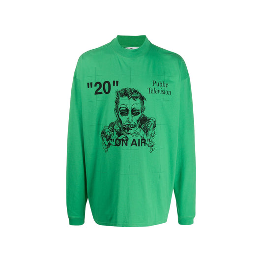 Off-white Public television Long Sleeve -Green, Clothing- dollarflexclub