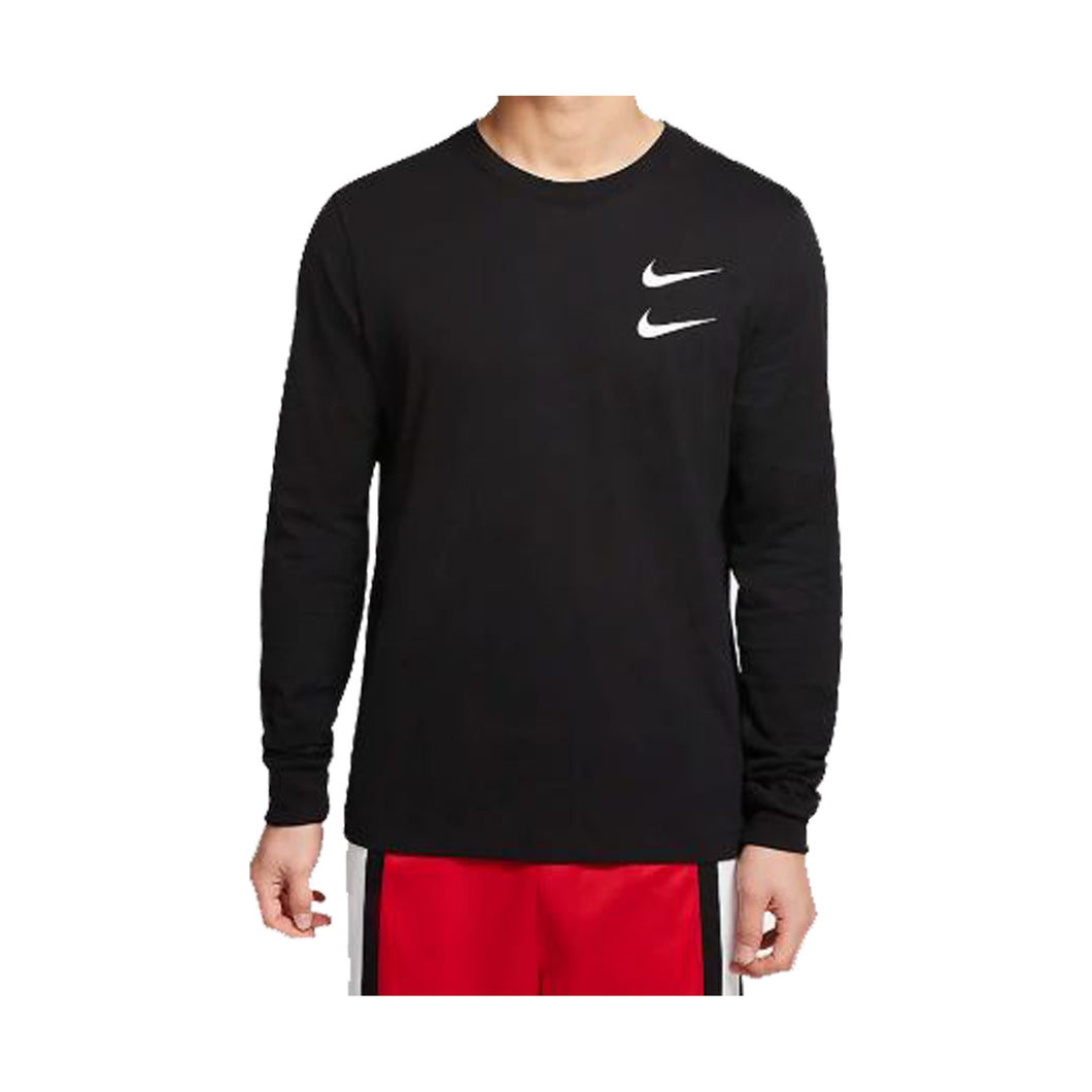 Nike L/S Swoosh T-Shirt-Black, Clothing- dollarflexclub