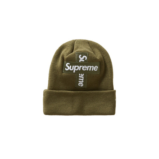 Supreme New Era Cross Box Logo Beanie Light Olive, Accessories- re:store-melbourne-Supreme