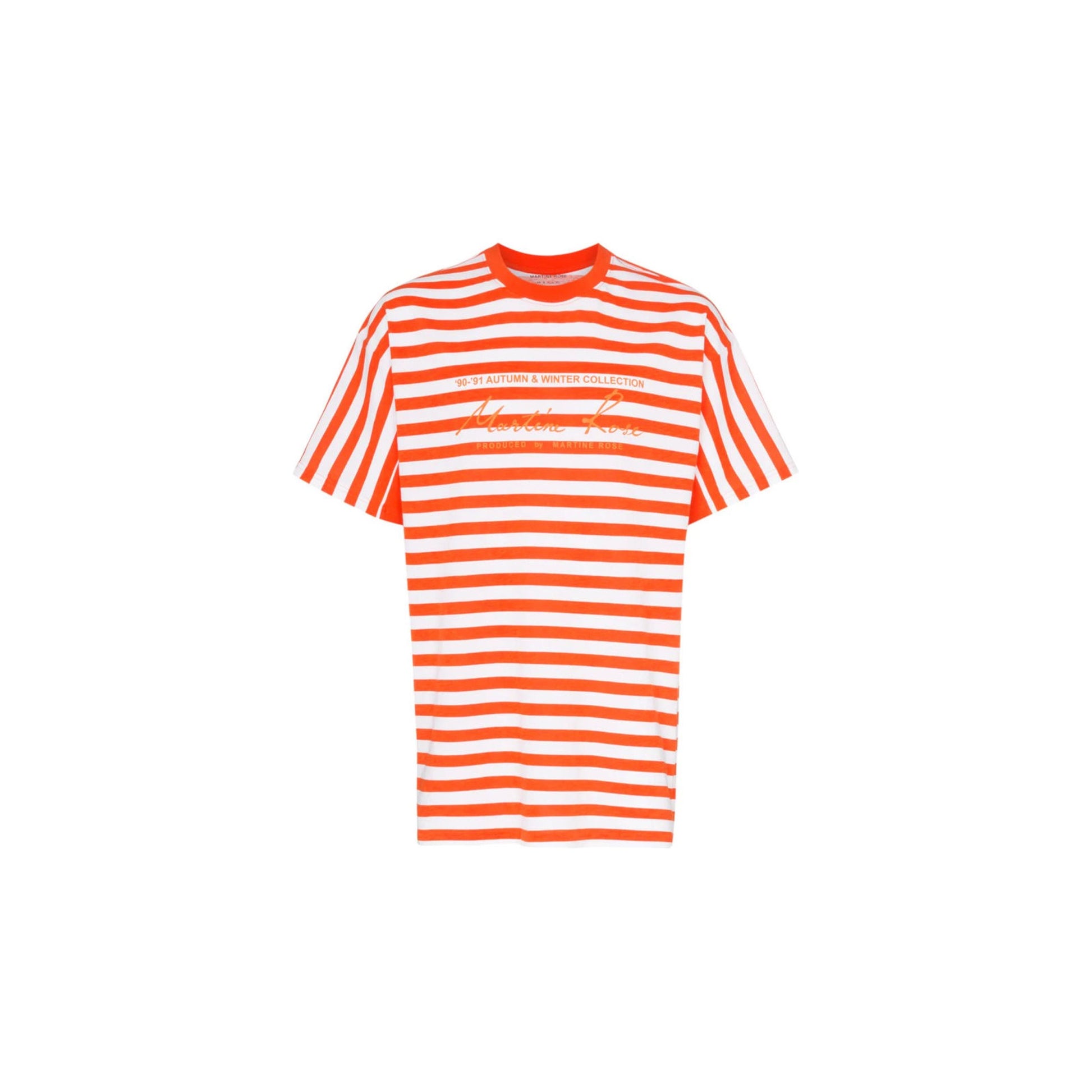 Martine Rose Orange Stripped Tee, Clothing- dollarflexclub