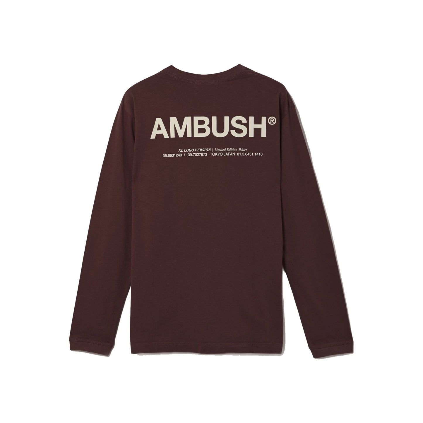 Ambush XL Logo Long Sleeve T-Shirt -Burgundy, Clothing- re:store-melbourne-Ambush