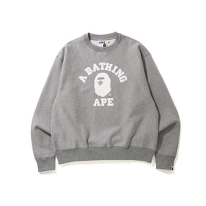 BAPE Relaxed Classic College Crewneck Grey, Clothing- re:store-melbourne-Bape