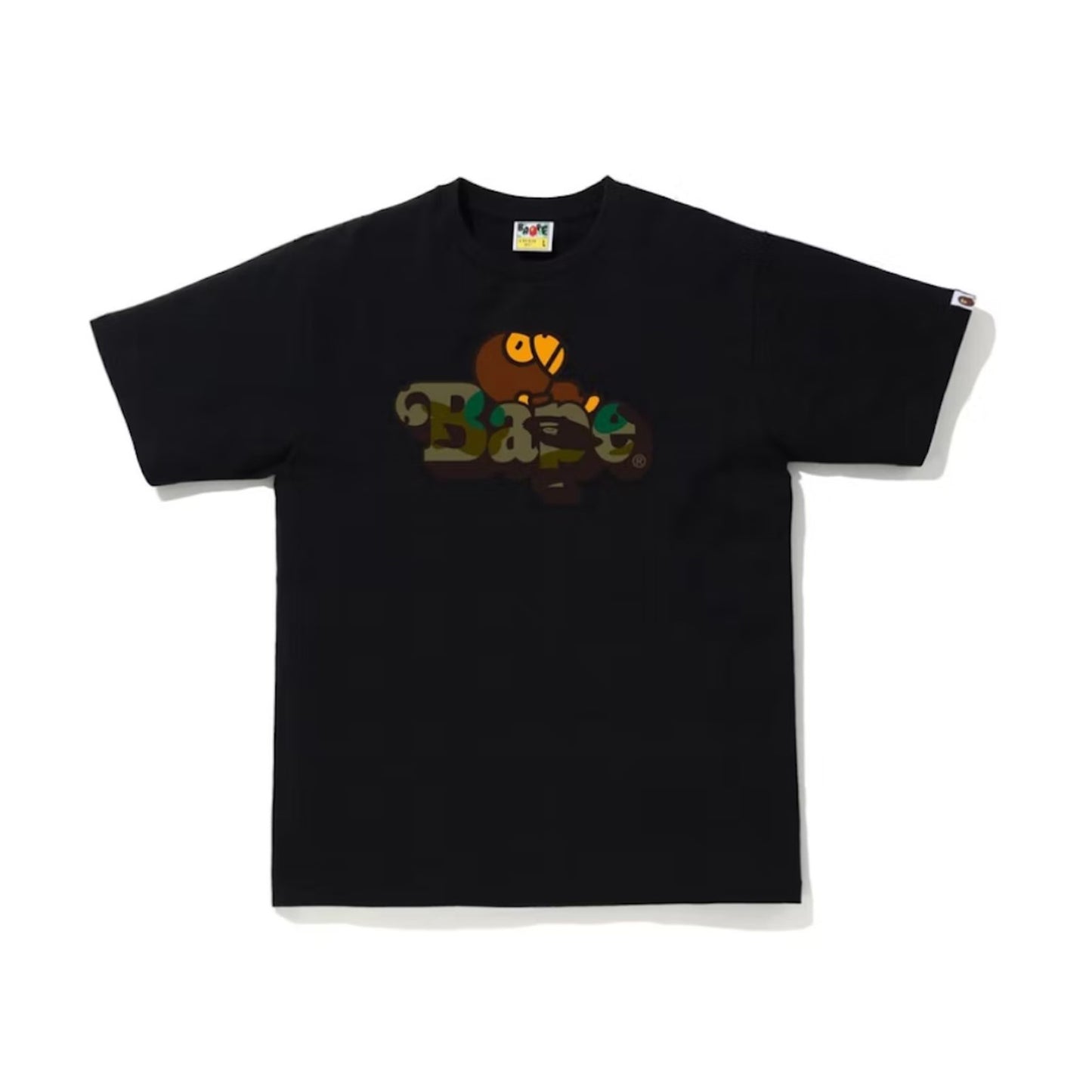 BAPE 1st Camo Milo on BAPE Tee Black/Green, Clothing- re:store-melbourne-Bape