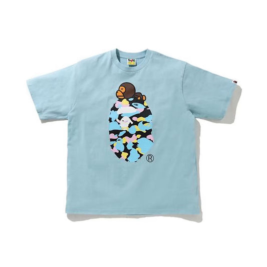 BAPE New Multi Camo Milo On Ape Relaxed Tee Light Blue, Clothing- re:store-melbourne-Bape