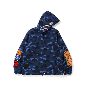 BAPE Color Camo WGM Shark Hoodie Jacket Blue, Clothing- re:store-melbourne-Bape