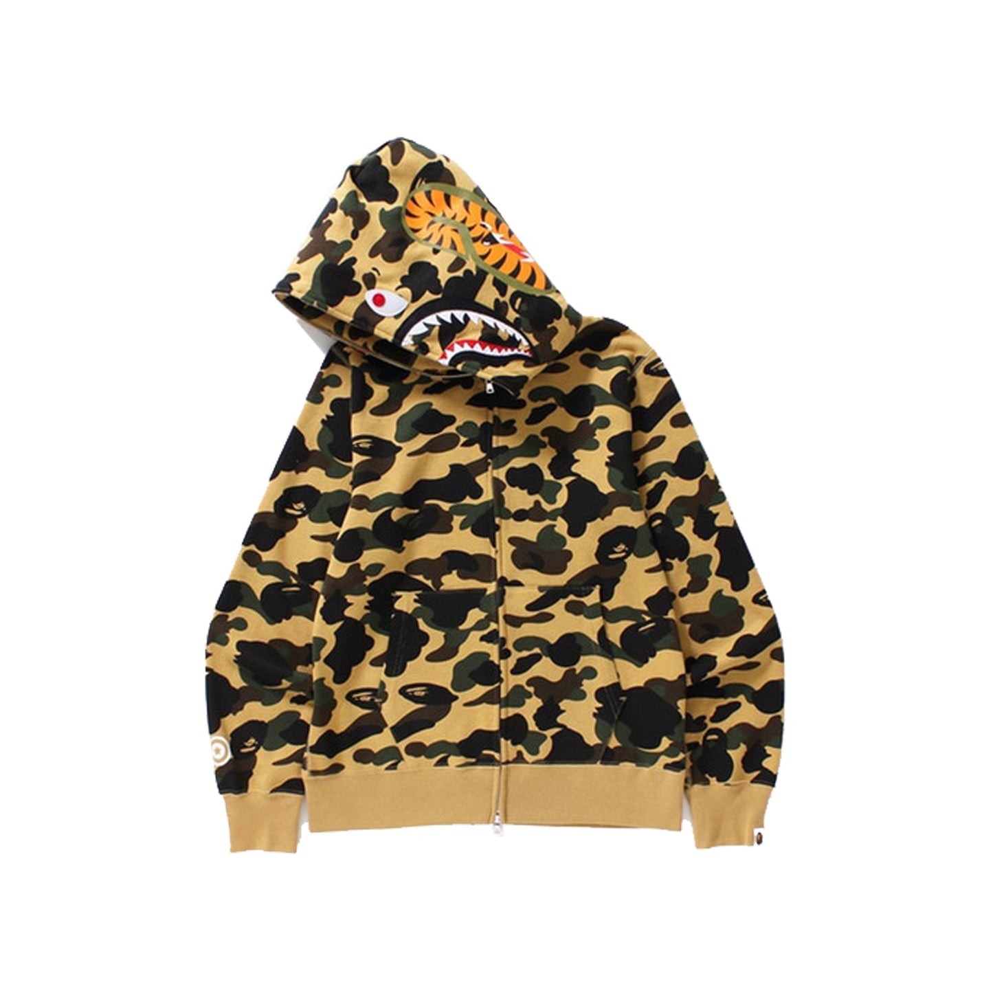 BAPE 1st Camo Shark Full Zip Hoodie Yellow, Clothing- dollarflexclub