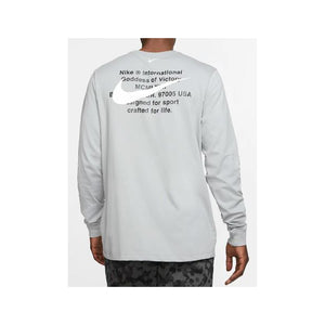 Nike L/S Swoosh T-Shirt-Grey, Clothing- dollarflexclub
