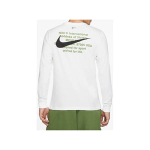 Nike L/S Swoosh T-Shirt-White, Clothing- dollarflexclub
