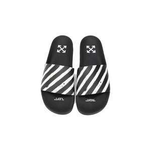 Off-White Spray Stripes Slider - Black&White, Shoe- dollarflexclub