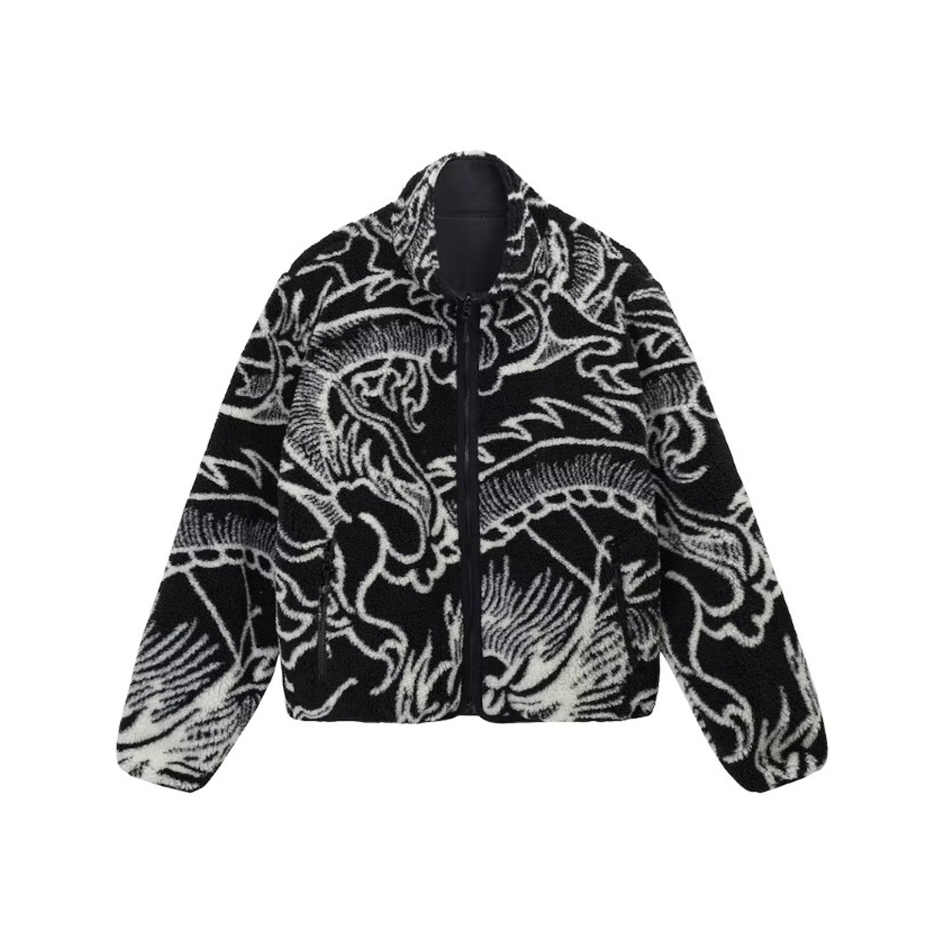 Stussy Dragon Sherpa Jacket Black, Clothing- re:store-melbourne-Stussy