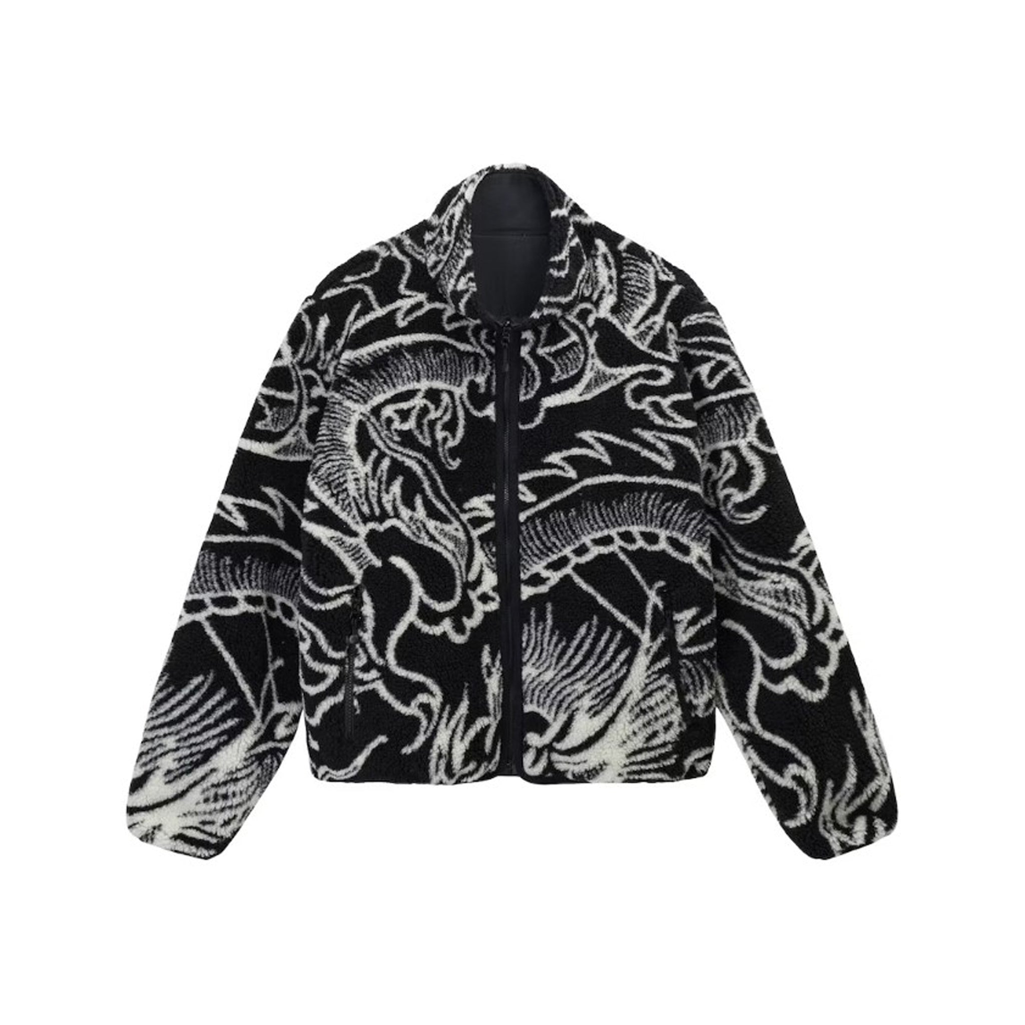 Stussy Dragon Sherpa Jacket Black