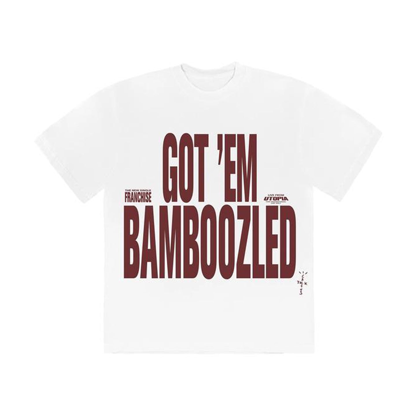 Travis Scott Franchise Promo II Bamboozled T-shirt White, Clothing- re:store-melbourne-Travis Scott