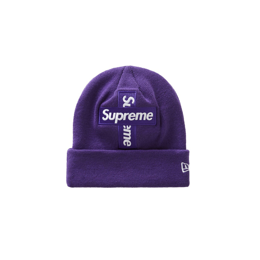 Supreme New Era Cross Box Logo Beanie Purple, Accessories- re:store-melbourne-Supreme