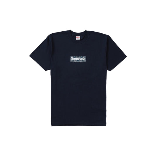 Supreme Bandana Box Logo Tee -Navy, Clothing- dollarflexclub