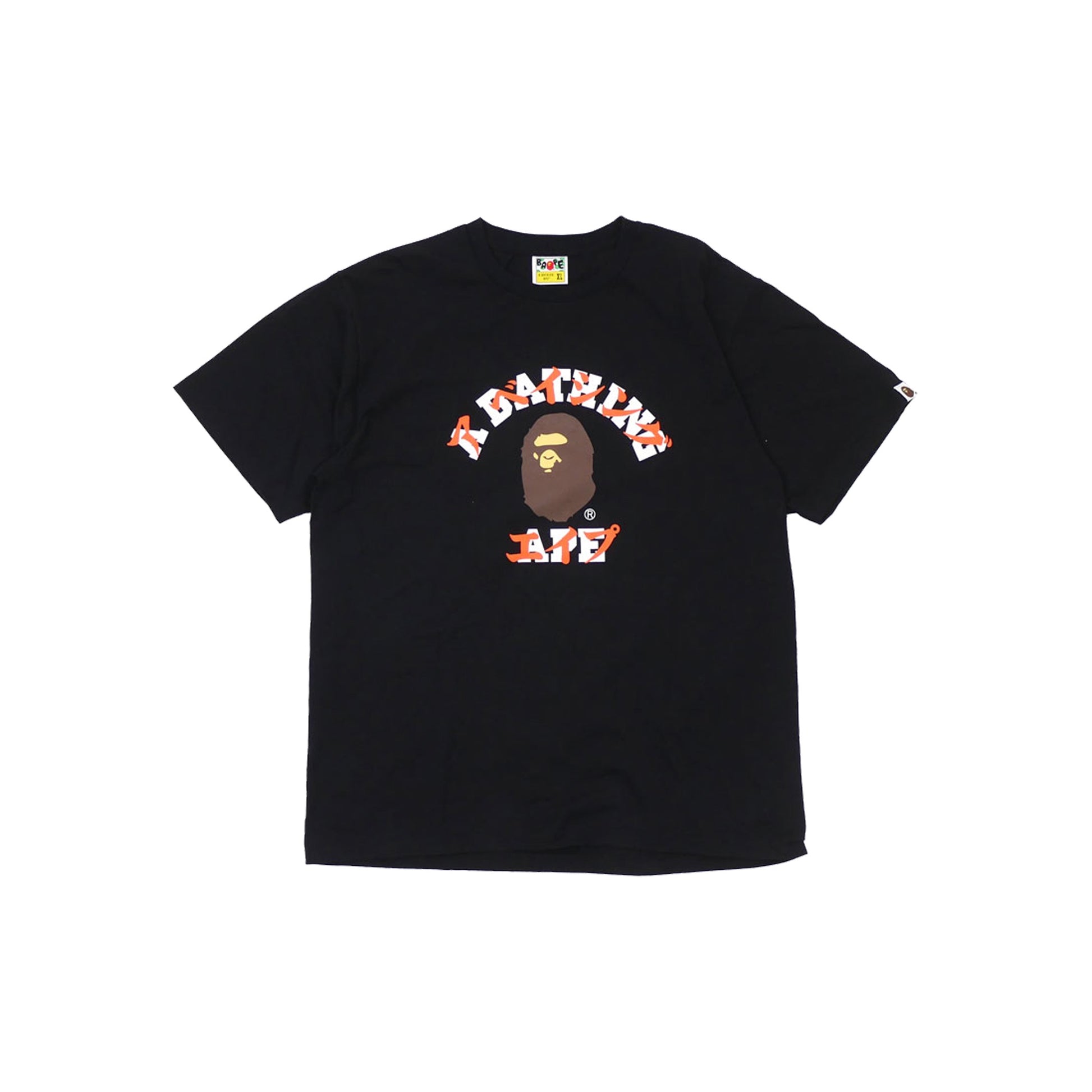 BAPE Katakana College Tee -Black, Clothing- dollarflexclub