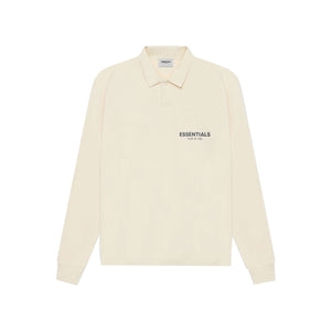 Fear of God Essentials Long Sleeve French Terry Polo Buttercream, Clothing- re:store-melbourne-Fear of God Essentials