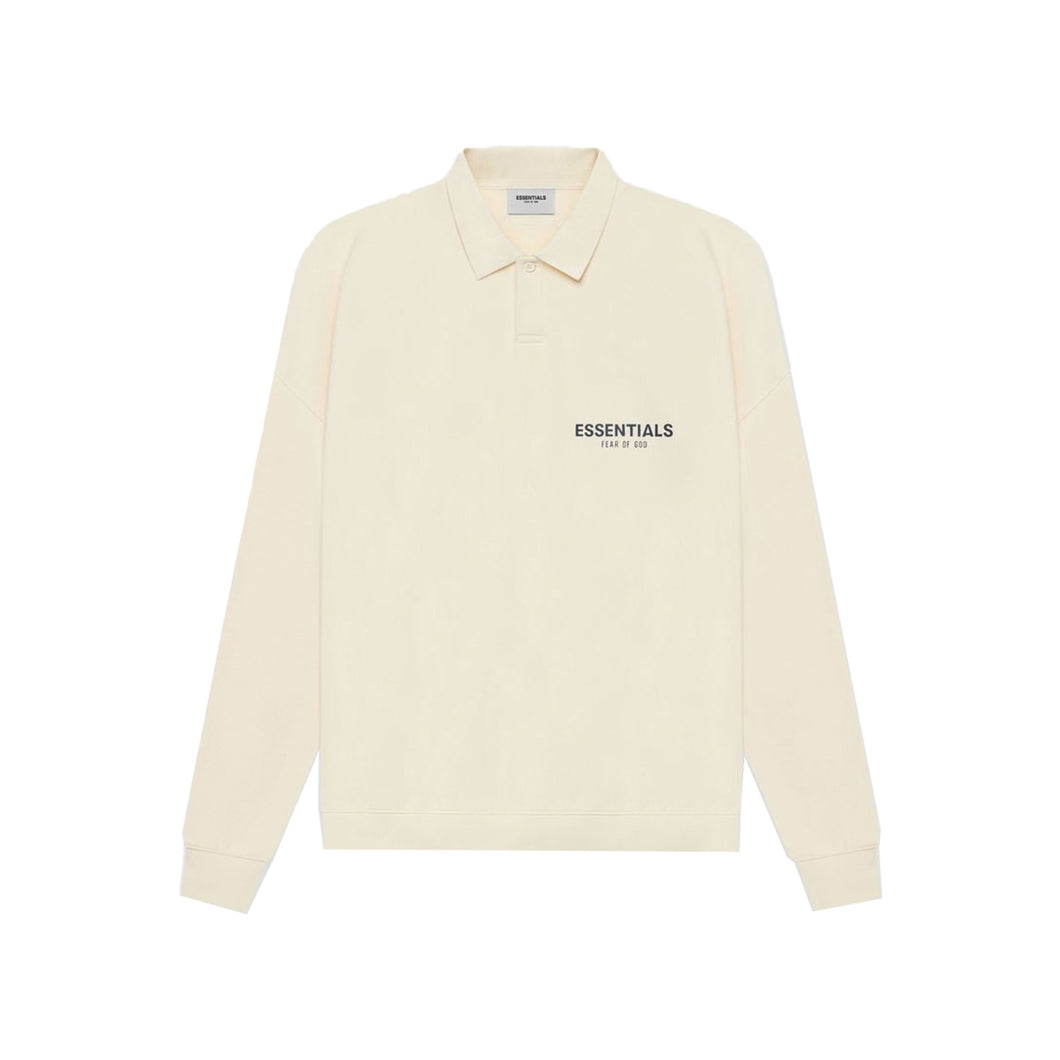 Fear of God Essentials Long Sleeve French Terry Polo Buttercream, Clothing- re:store-melbourne-Fear of God Essentials