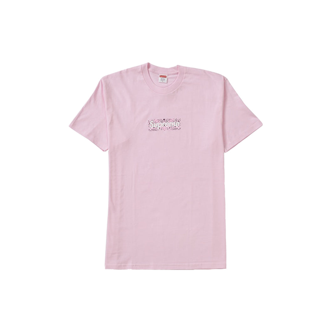 Supreme Bandana Box Logo Tee Light Pink, Clothing- dollarflexclub