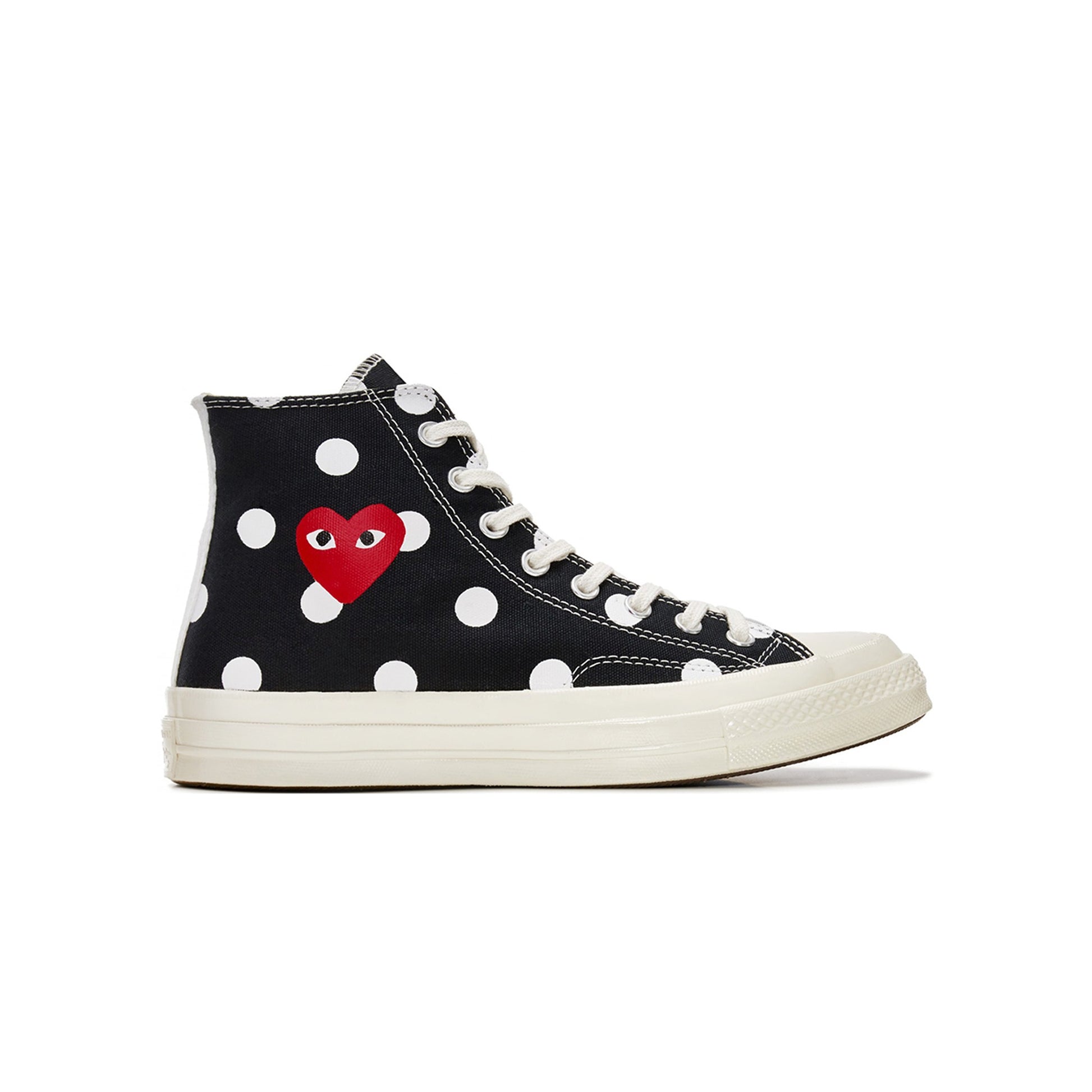 Converse Chuck Taylor All-Star 70s Hi x CDG PLAY -Black Polka Dots, Shoe- dollarflexclub