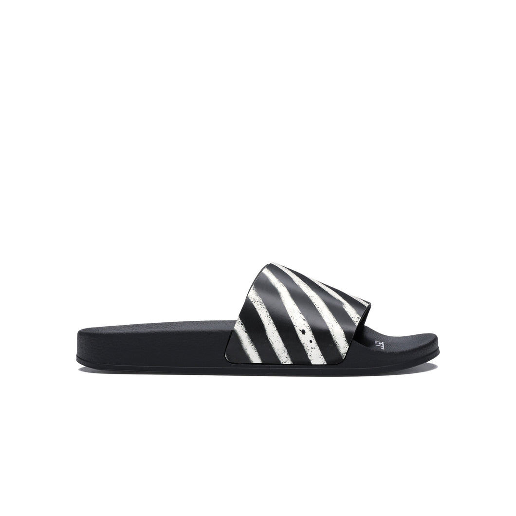 Off-White Spray Stripes Slider - Black&White, Shoe- dollarflexclub