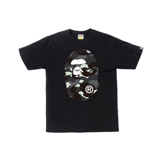 Bape Camo Big Ape Head Glow in the Dark Tee-Black, Clothing- dollarflexclub