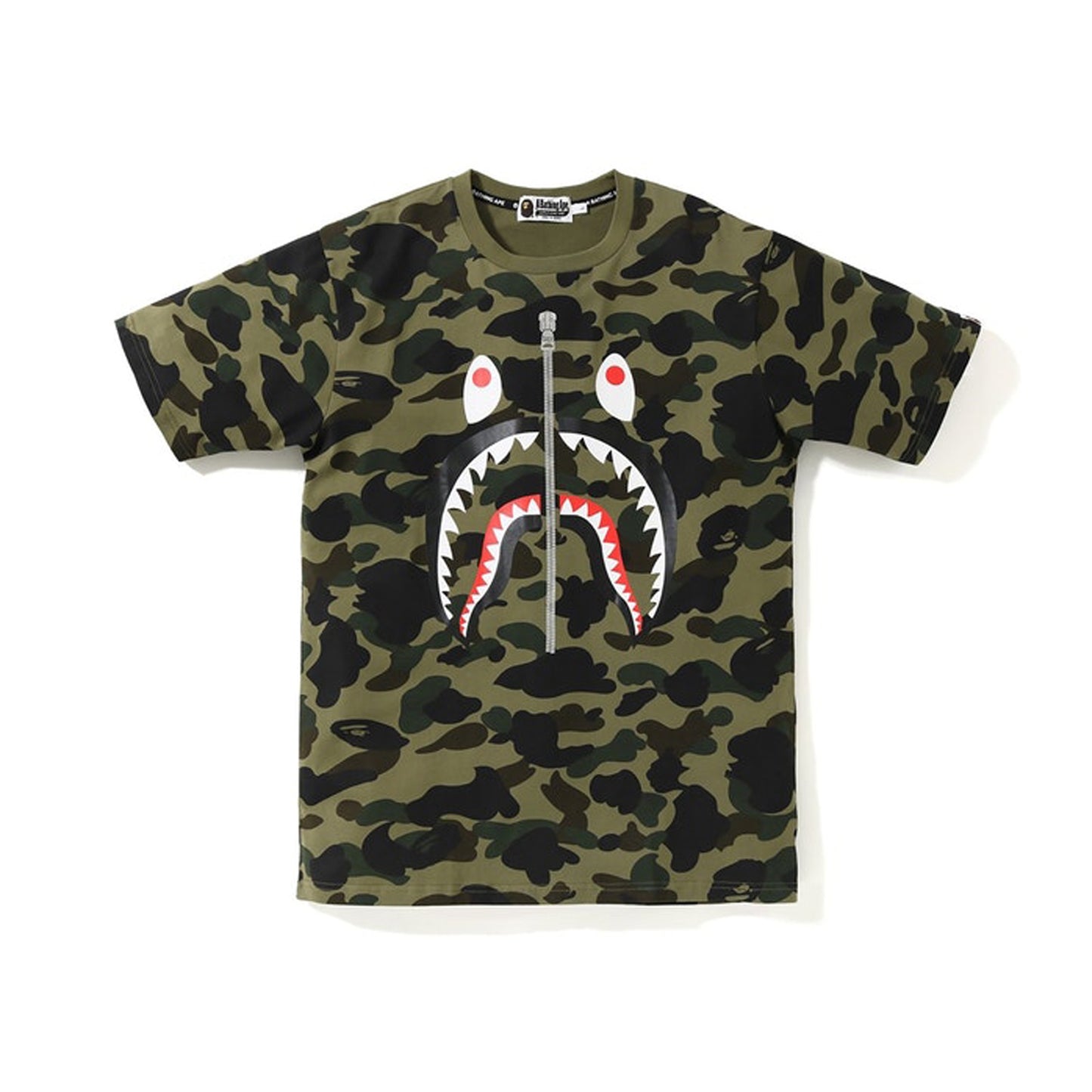 BAPE 1st Camo PONR Shark Tee Green, Clothing- re:store-melbourne-Bape