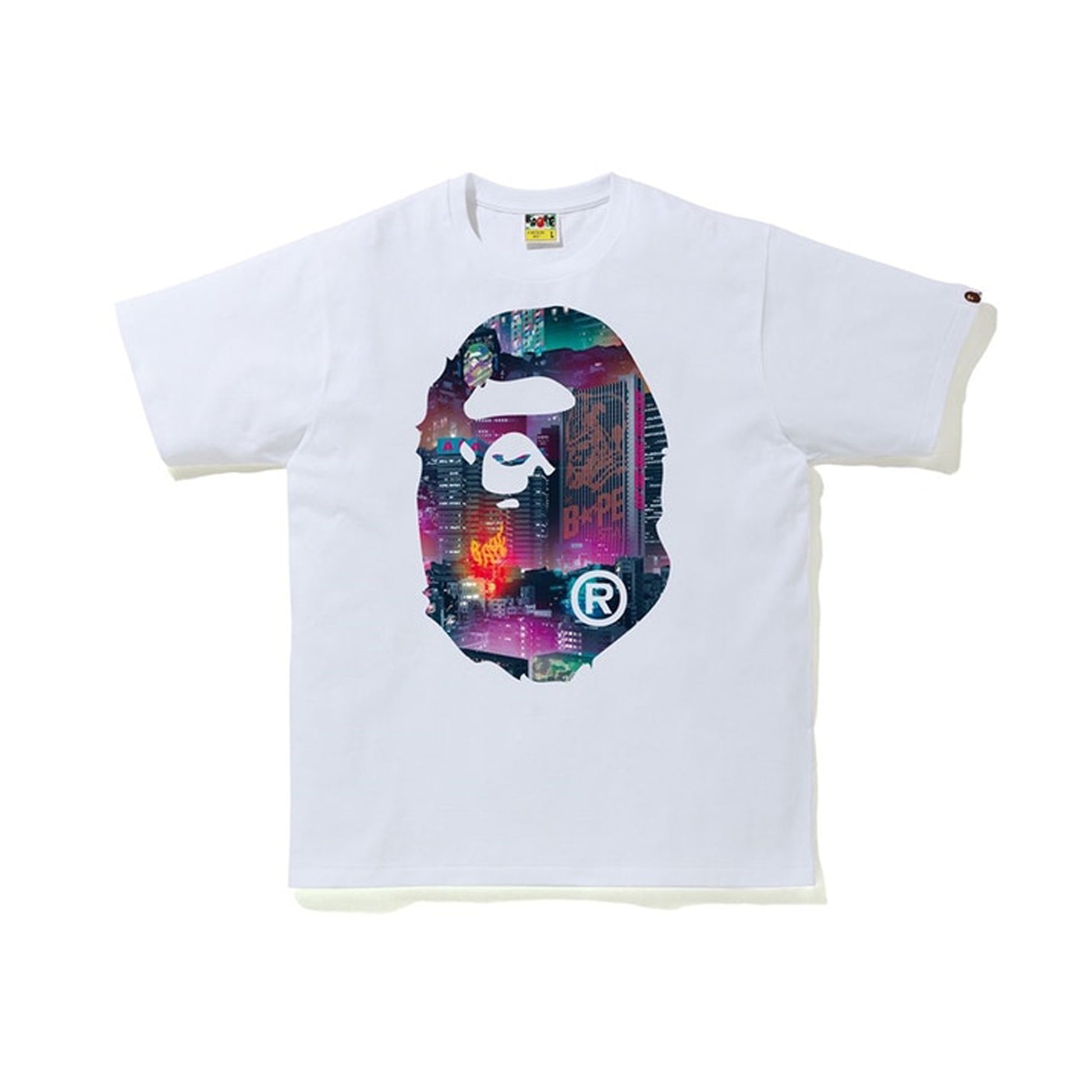 BAPE Neon Tokyo Big Ape Head Tee White, Clothing- re:store-melbourne-Bape