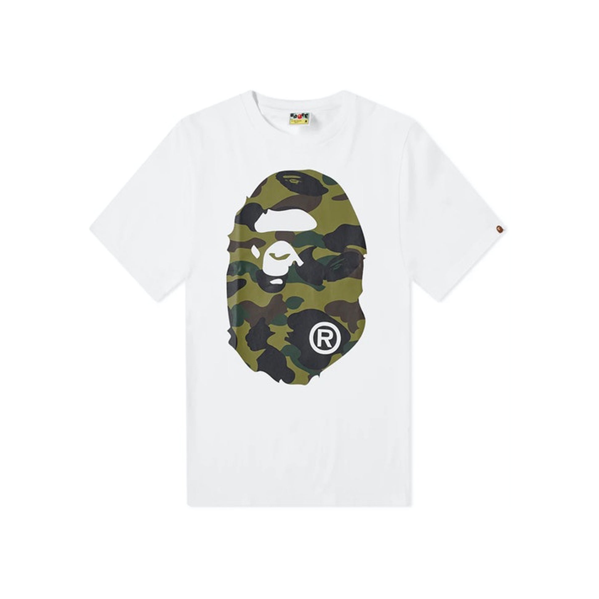 BAPE A Bathing Ape 1st Camo Big Ape Head RLX Tee White/Green, Clothing- re:store-melbourne-Bape