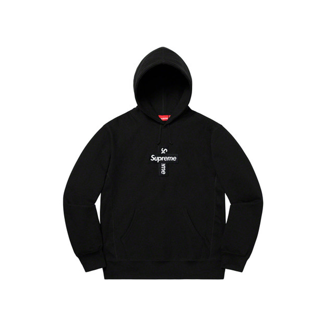 Supreme Cross Box Logo Hooded Sweatshirt Black, Clothing- re:store-melbourne-Supreme