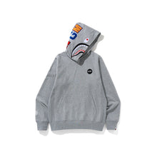 Load image into Gallery viewer, BAPE Shark Emblem Pullover Hoodie Grey, Clothing- re:store-melbourne-Bape
