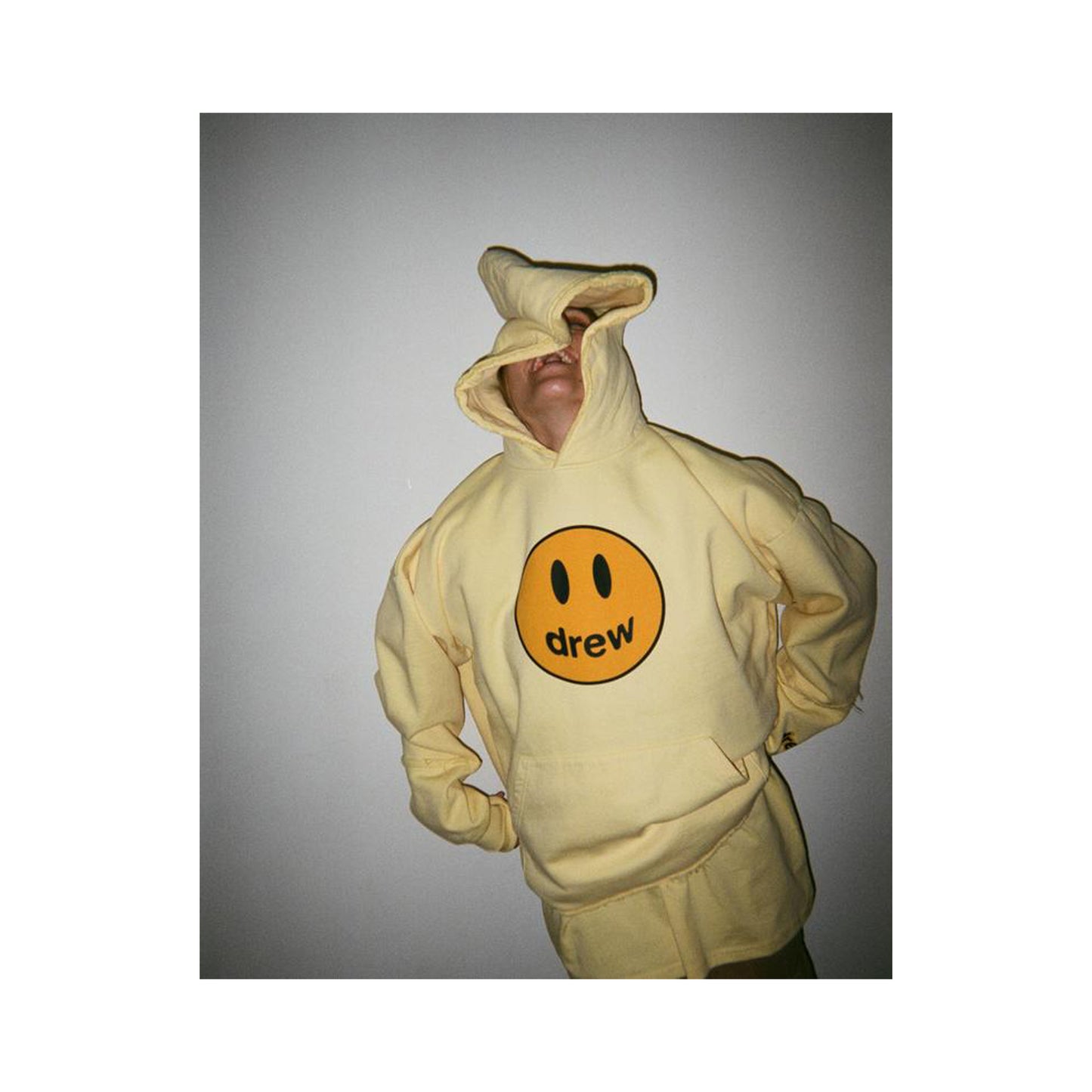 Justin Bieber x Drew House Mascot Deconstructed Hoodie Light Yellow, Clothing- re:store-melbourne-Drew House