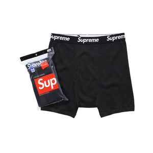 Supreme x Hanes Boxers (4 Pack) -Black, Clothing- dollarflexclub