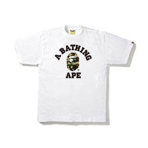 BAPE 1st Camo College Tee White/Yellow, Clothing- re:store-melbourne-Bape