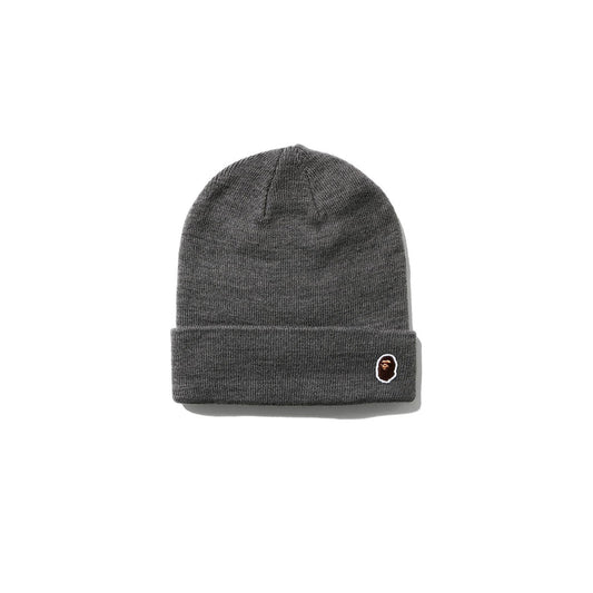 BAPE Ape Head One Point Knit Cap (FW20) Gray, Accessories- re:store-melbourne-Bape